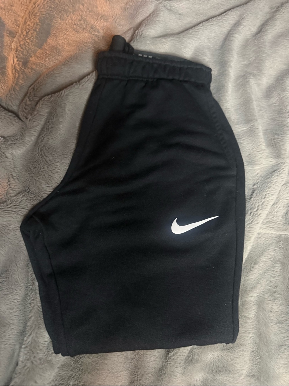 Nike Mens Black Jogger Pants with White Swoosh